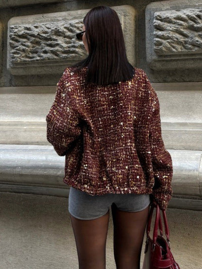 Centre Sequin Bomber Jacket