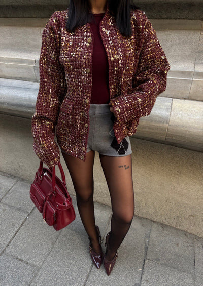 Centre Sequin Bomber Jacket