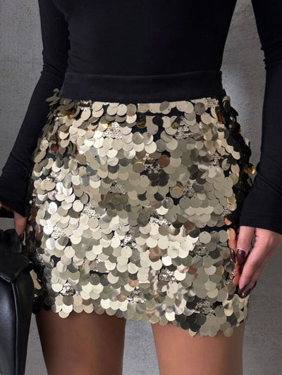 Dazzling Disco Sequin Mini Skirt